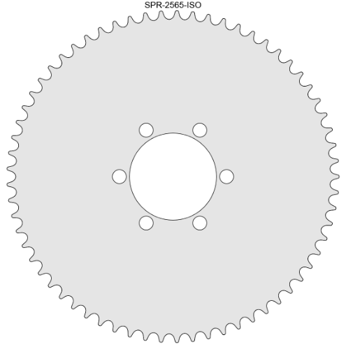 65 Tooth Sprocket for #25 Chain with ISO Mounting Pattern 