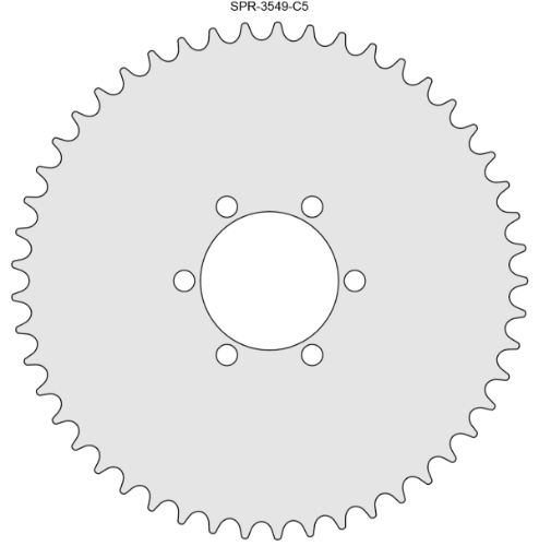 49 Tooth Sprocket for #35 Chain with Custom Mounting Pattern 