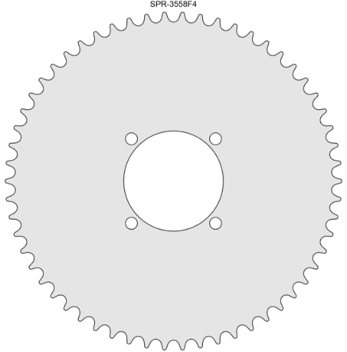 58 Tooth 4-Hole Freewheel Sprocket for #35 Chain with F4 Mounting Pattern 
