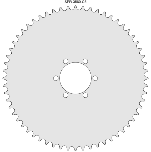 60 Tooth Sprocket for #35 Chain with Custom Mounting Pattern 