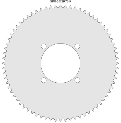 72 Tooth Sprocket for #35 Chain with R76-9 Mounting Pattern 