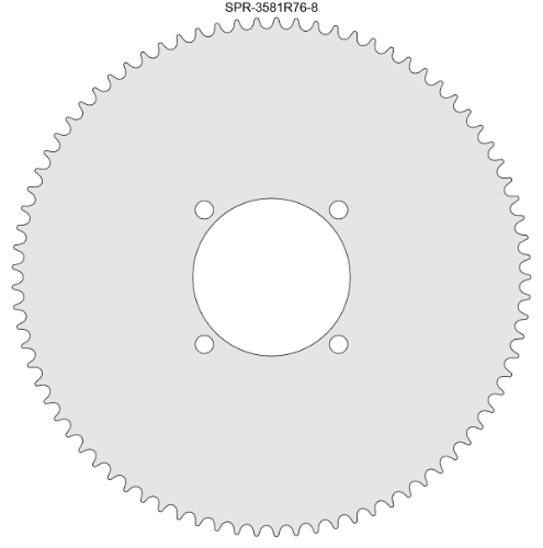 81 Tooth Sprocket for #35 Chain with R76-8 Mounting Pattern 