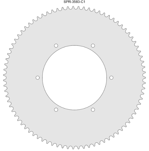 83 Tooth Sprocket for #35 Chain with Custom Mounting Pattern 
