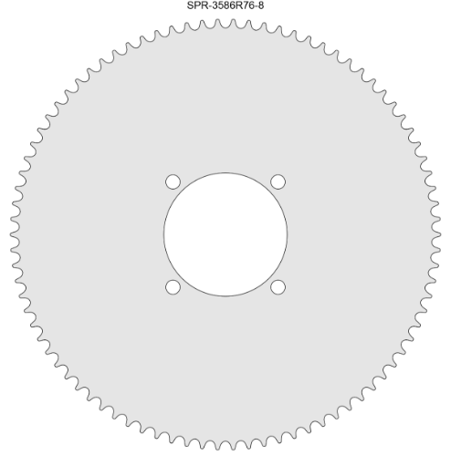 86 Tooth Sprocket for #35 Chain with R76-8 Mounting Pattern 