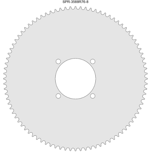 88 Tooth Sprocket for #35 Chain with R76-8 Mounting Pattern 