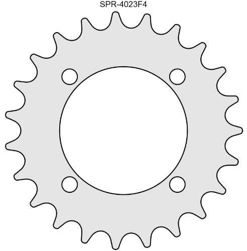 23 Tooth Sprocket for #40 Chain, Fits 4-Hole Freewheel 