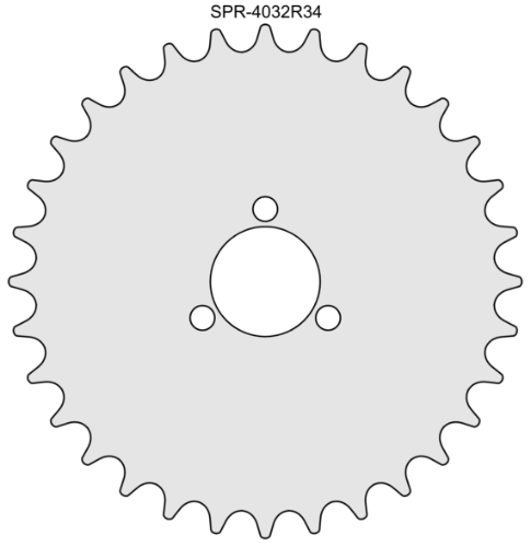 32 Tooth Sprocket for #40 Chain with R34 Mounting Pattern 