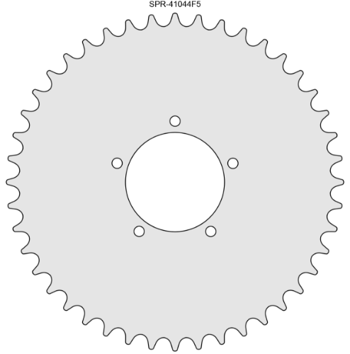 44 Tooth Sprocket for #410 (1/2" x 1/8") Bicycle Chain with F5 Mounting Pattern 