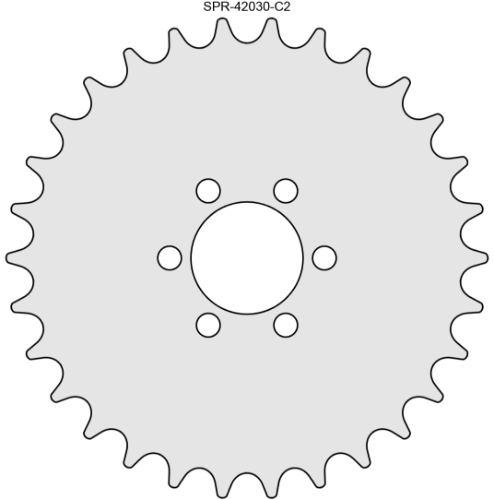 30 Tooth Sprocket for #420 Chain with Custom Mounting Pattern 