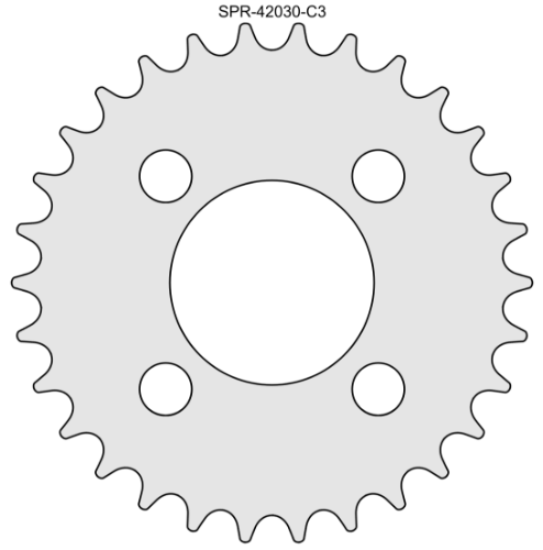 30 Tooth Sprocket for #420 Chain with Custom Mounting Pattern 