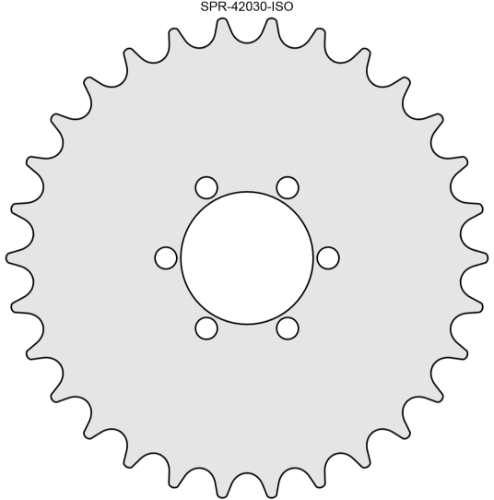 30 Tooth Sprocket for #41 and #420 Chain with ISO Mounting Pattern 