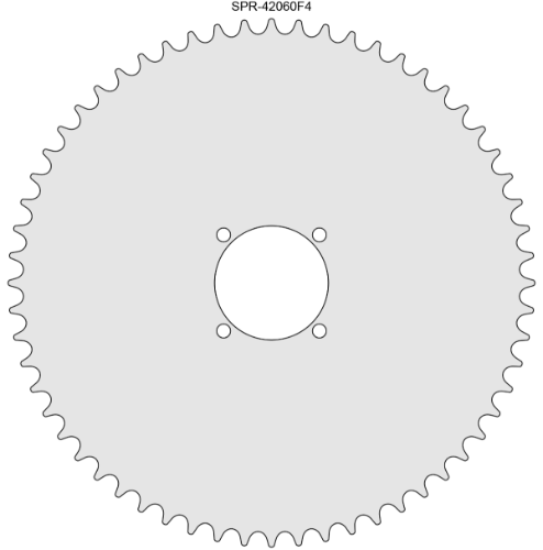 60 Tooth Sprocket for #41 and #420 Chain, Fits 4-Hole Freewheel 