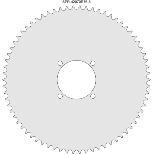 70 Tooth Sprocket for #420 Chain with R76-8 Mounting Pattern 