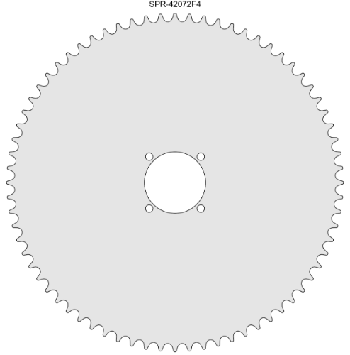 72 Tooth Sprocket for #41 and #420 Chain with F4 Mounting Pattern 