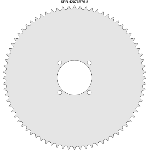 76 Tooth Sprocket for #420 Chain with R76-8 Mounting Pattern 
