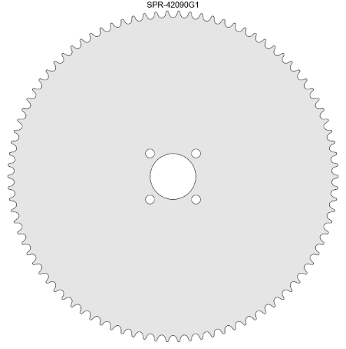 90 Tooth Sprocket for #41 and #420 Chain with G1 Mounting Pattern 