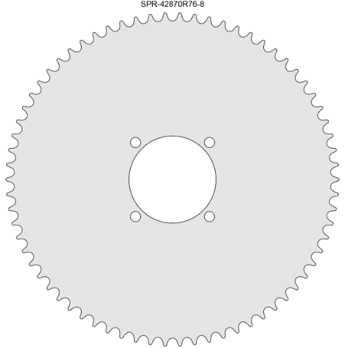 70 Tooth Sprocket for #428 Chain with R76-8 Mounting Pattern 