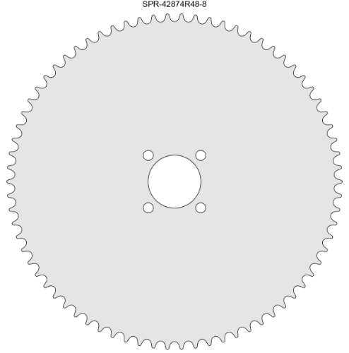 74 Tooth Freewheel Sprocket for #428 Chain with R48-8 Mounting Pattern 