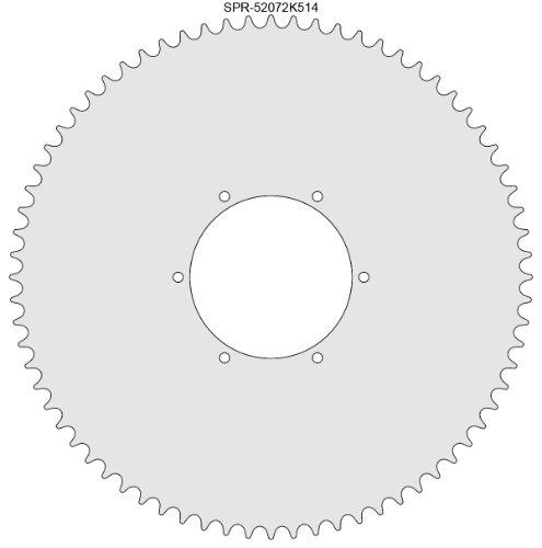72 Tooth Sprocket for #520 Chain with K514 Mounting Pattern 