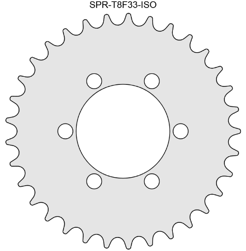 33 Tooth Sprocket for T8F (8mm) Chain with ISO Mounting Pattern 