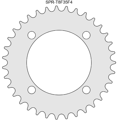 35 Tooth Sprocket for T8F (8mm) Chain with F4 Mounting Pattern 