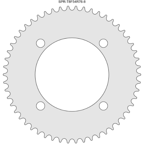 54 Tooth Sprocket for T8F (8mm) Chain with R76-8 Mounting Pattern 