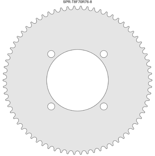 70 Tooth Sprocket for T8F (8mm) Chain with R76-8 Mounting Pattern 