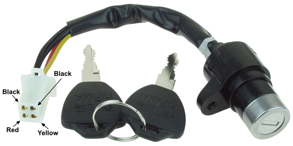 4 Wire 2 Position Key Switch with 2 Keys SWT-33408 