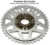 44 Tooth Steel Sprocket for #410 (1/2" x 1/8") Bicycle Chain with F4 Mounting Pattern - SPR-41044F4-S